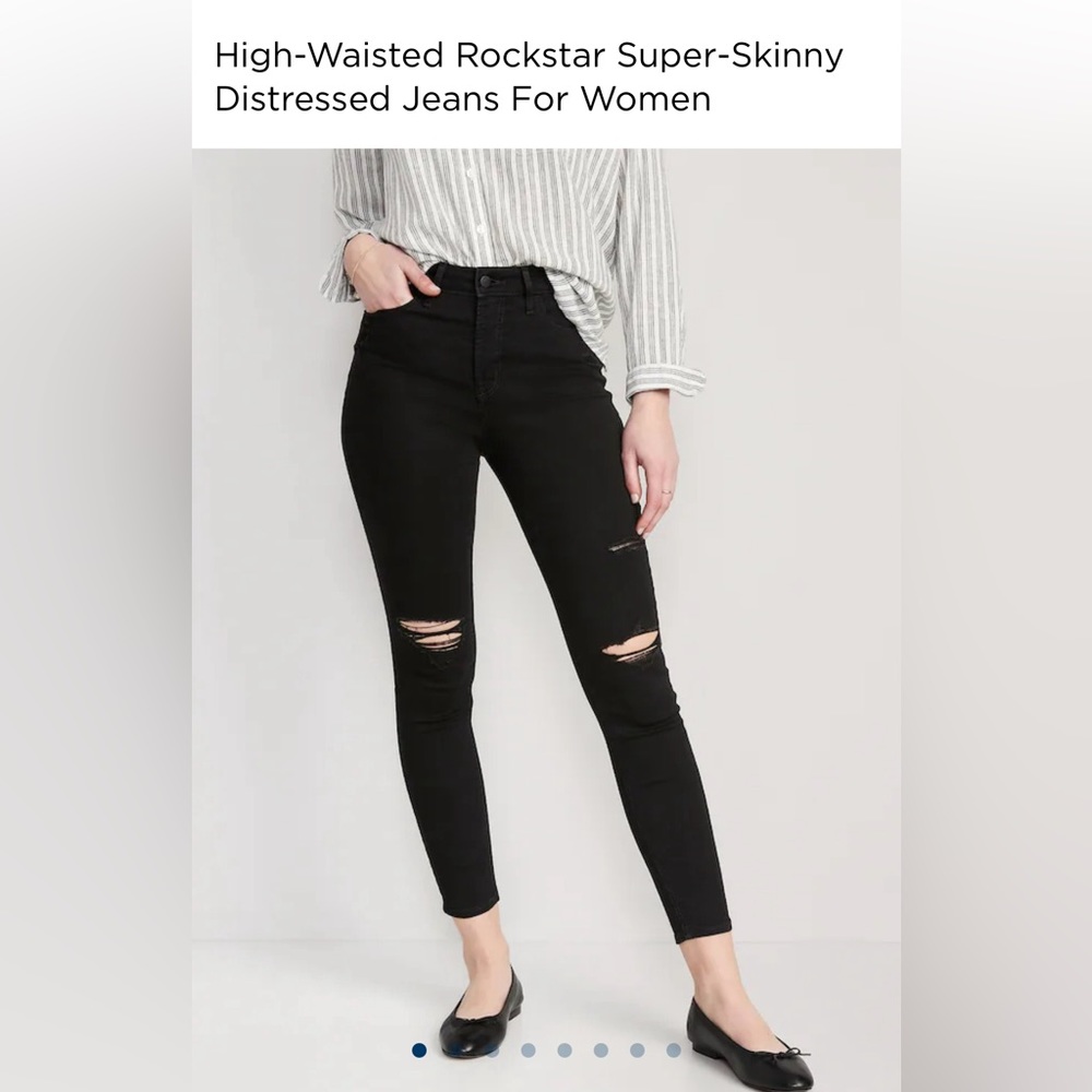 Old Navy Black Ripped Skinny Jeans
